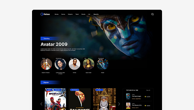 Movie Landing Page company footer header landing page modern movie trending ui uiux web ui design