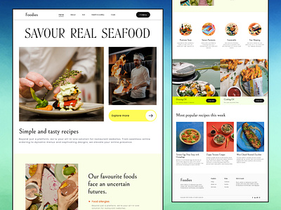 Restaurant - Website clean design food landing page food website foodies website landing page minimal restaurant website restaurants ui ux