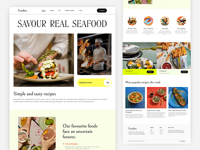 Restaurant - Website clean design food landing page food website foodies website landing page minimal restaurant website restaurants ui ux