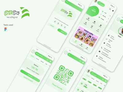 My Teletalk mobile app redesign | telecom mobile app UI design clean design dark theme design fresh design mobile app design redesign telecom app design teletalk ui uiux user friendly ux