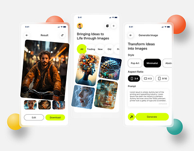 Image generater mobile app ux ui design design mobile app graphic design ui ux
