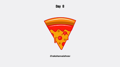 Day 8 of the Daily Flat design challenge on Pizza slice challenge design flat challenge flat design illustration illustrator pizza