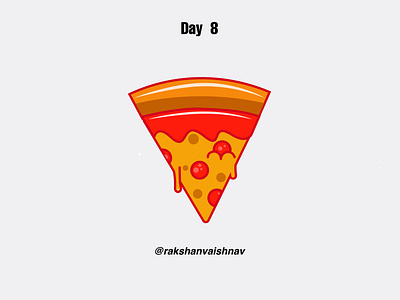 Day 8 of the Daily Flat design challenge on Pizza slice challenge design flat challenge flat design illustration illustrator pizza