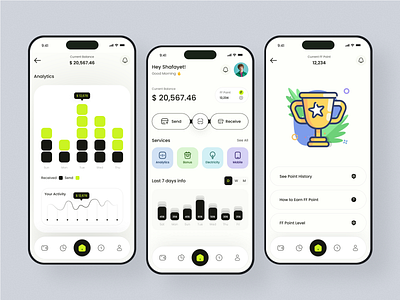 Finance Mobile Apps - App Design dashboard design finance financial app fintech mobile app investment app management app mobile app design money app transactions transfer ui ux wallet