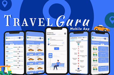 TRAVELguru-moblie app(UI/UX) app branding design graphic design mobile app product travel app ui uiux ux web design website