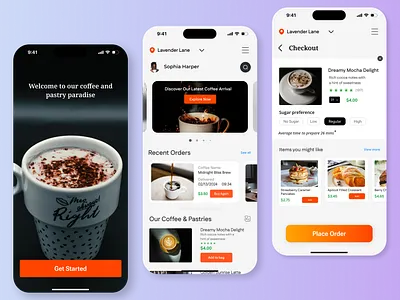 Coffee & Pastry App Design app design coffee app ui coffee design pastry app ui app design ui design