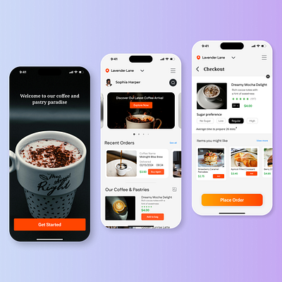 Coffee & Pastry App Design app design coffee app ui coffee design pastry app ui app design ui design