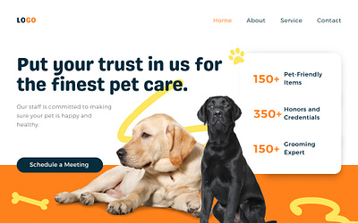 Pet Care Landing Page ui