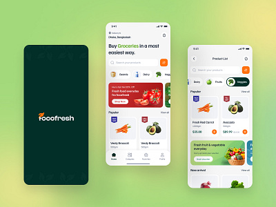 Grocery Mobile App Design | Focofresh app design delivery app design agency e commerce figma design focofresh focotik food delivery fresh food grocery app grocery delivery app grocery market grocery store mobile app design online shop online store ui ui ux agency ui ux design ux design