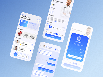 Heart Health Management App UI Design app design application doctor ehr ems health healthcare heart heart care heart health management medicine mobile mobile app mobile app design monitor phr pmr saas