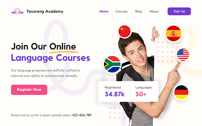 Online Language Courses ui