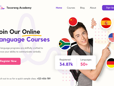 Online Language Courses ui