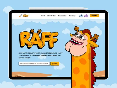RAFF- Meme Coin Website crypto meme coin landing page design meme coin landing page meme landing page meme token landing page meme token website meme website design