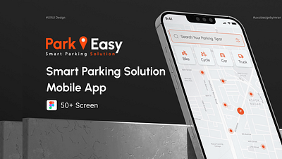 ParkEasy: Smart Car Parking Mobile App UI Design car parking car parking app car parking app ui car parking ui figma parking app parking app ui parking app ui design parking app ui in figma ui ui design uidesign uxui uxuidesign