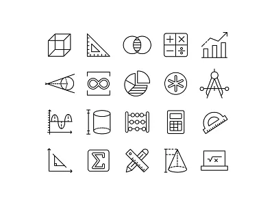 Mathematics Icons icon design icon download icon set math math icon mathematics vector icon