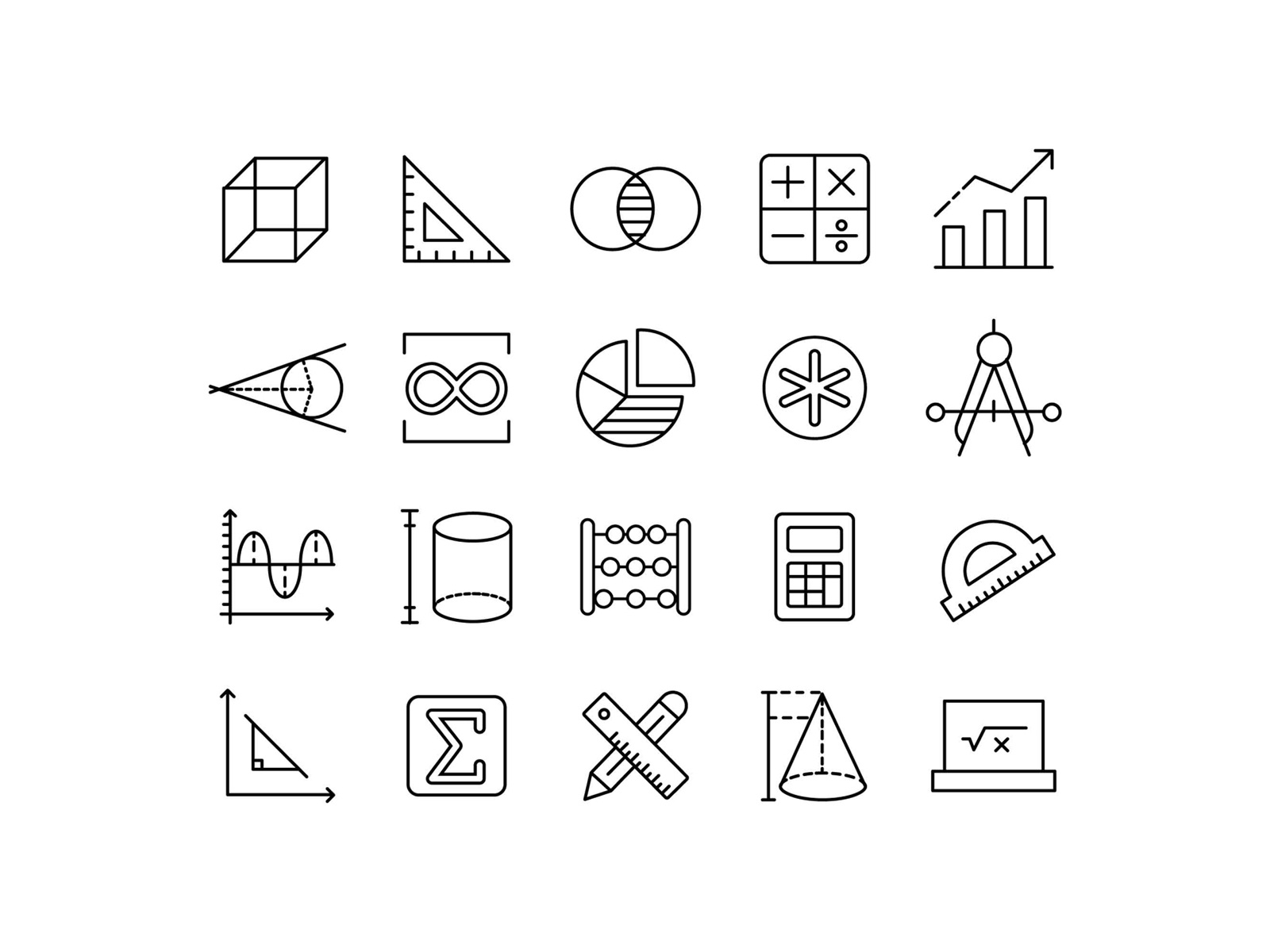 Mathematics Icons by Graphic Pear on Dribbble