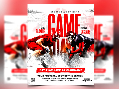 Game Day Poster creative poster editable flyer flyer football poster game day online poster poster rughby sports usa football poster