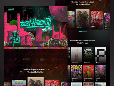 PostHuman III - UI Concept archive art artwork brutalist design exhibition final project gallery landing page logo psychedelic ui ux website