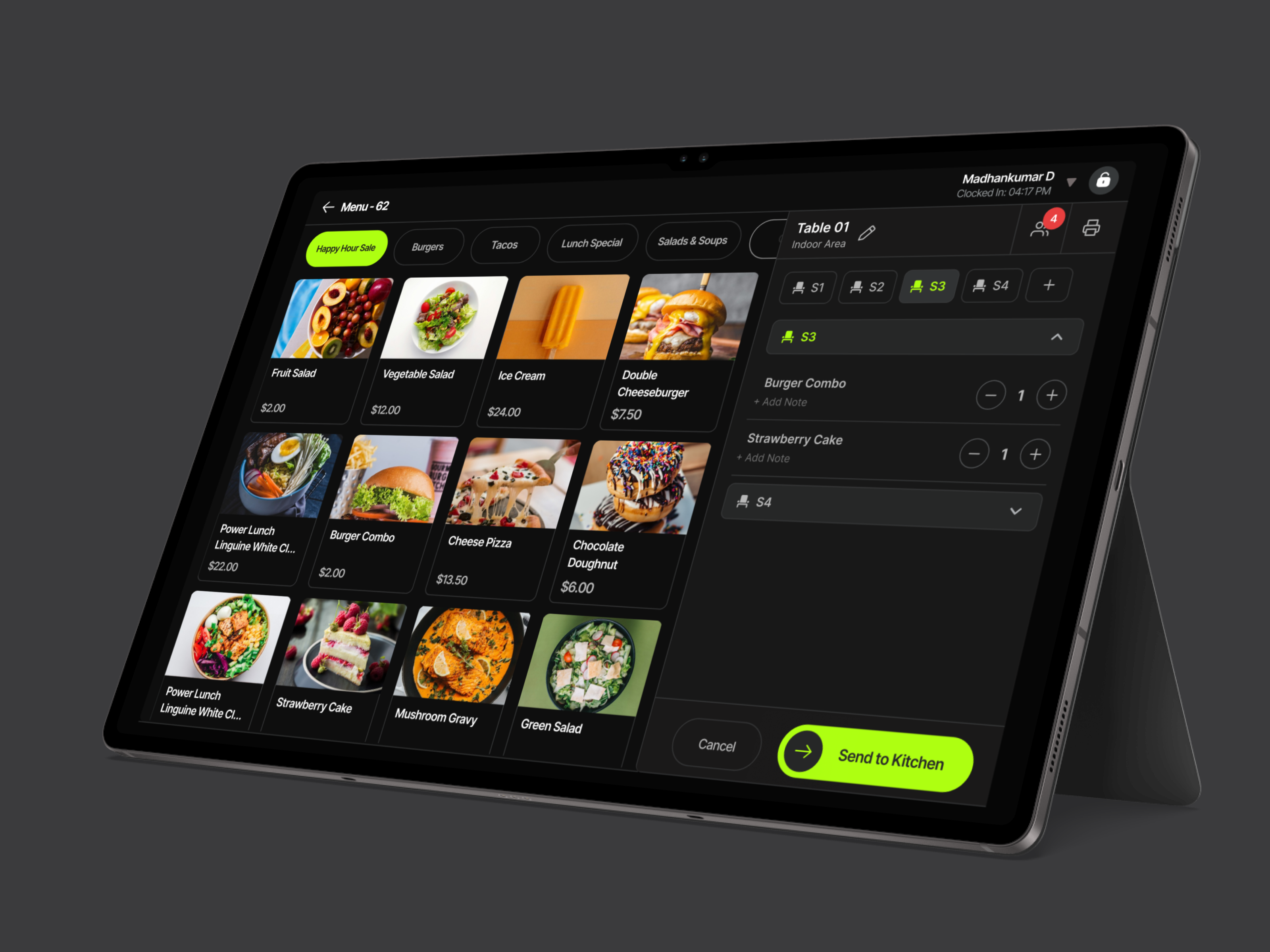 POS - Restaurant Point of Sale design eat pos fine dinning fsr mode manage tables minimal design order by seat payments point of sales pos device pos restaurant product design restaurant fsr restaurant pos system restaurant qsr table order taking table orders ui ux ux design