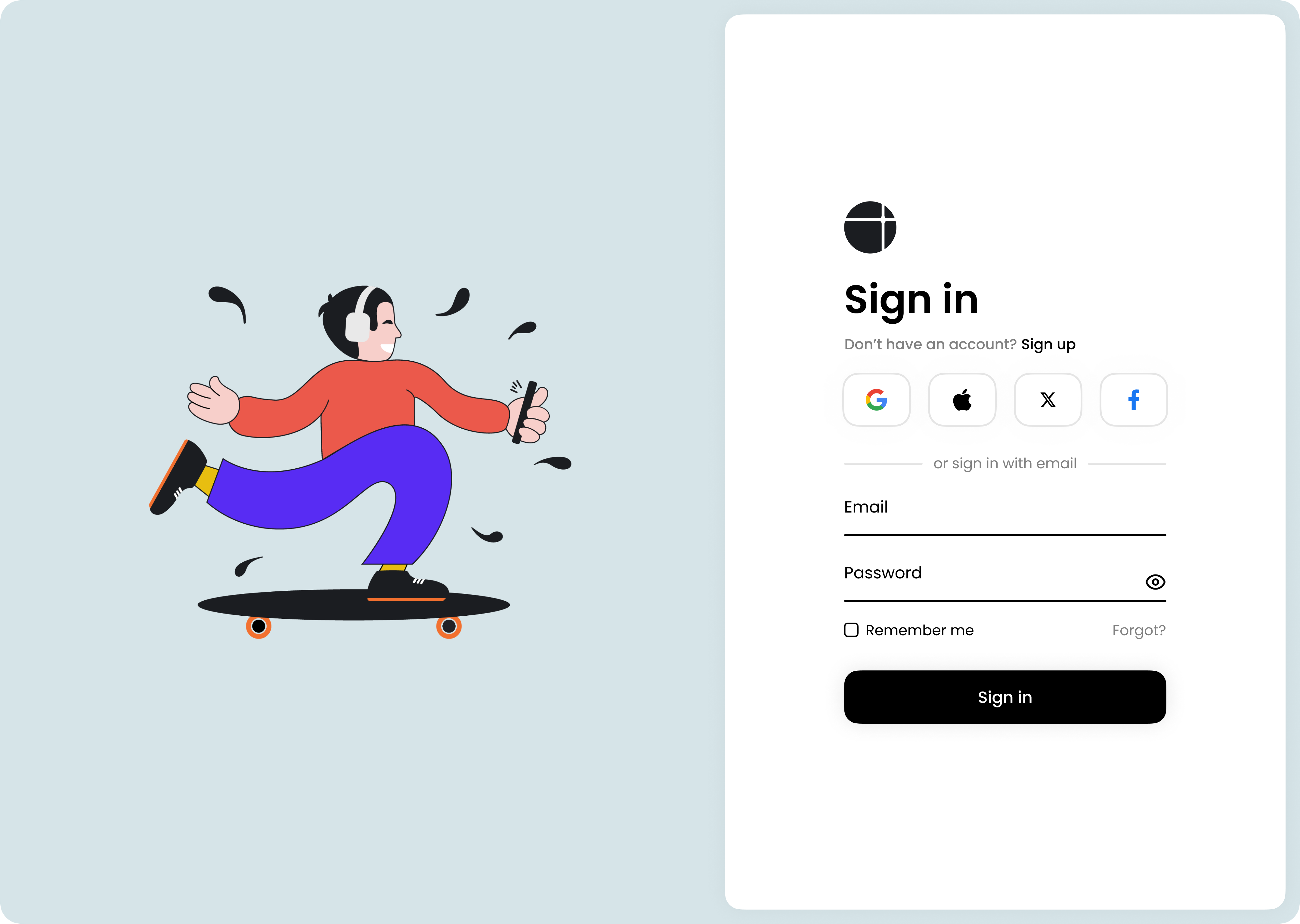 🎧 Portfolio Web Sign In Concept figma concept design graphic design ill illustration illustrator interface web webdesign logo portfolio productdesign art direction uxui sign in ui