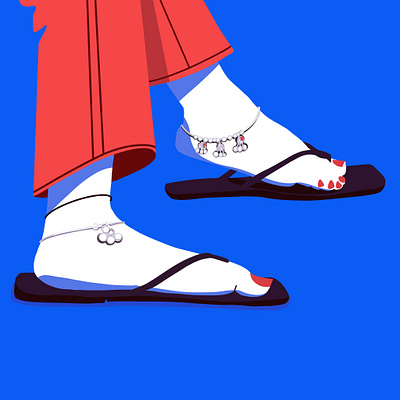 Illustration beauty character illustration illustration ux ui india indian inspiration legs slippers