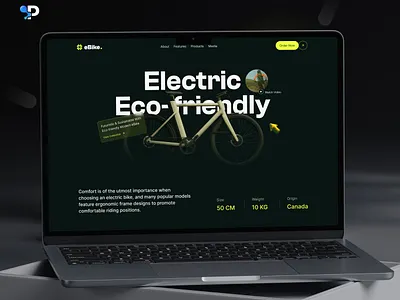 eBike - Electric bicycle website design bicycle ebike electric bicycle website design electronic bicycle figma design homepage design landing page design pixelean ui uiuxdesign ux visual design website design