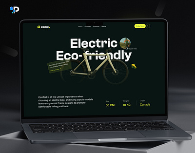 eBike - Electric bicycle website design bicycle ebike electric bicycle website design electronic bicycle figma design homepage design landing page design pixelean ui uiuxdesign ux visual design website design