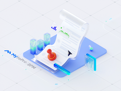 Work flow banner c4d design gui illustration ui