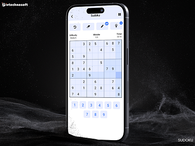 Sudoku App android app graphic design mobile mobile app mobile app design mobile game numbers puzzle game sudoku sudoku app sudoku game sudoku uiux timer ui user experience user interface ux