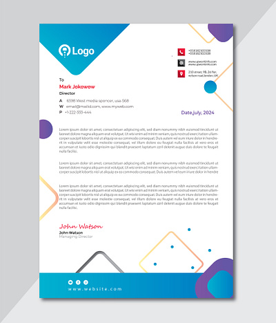 Letterhead Design branding design flyer graphic design illustration letterhead vector