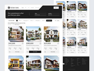 Golden Gate - Search Result Page agent apartment app download artiflow design agency design support home landing page listing map view property real estate real estate agency real property realtor results searching web design website website design
