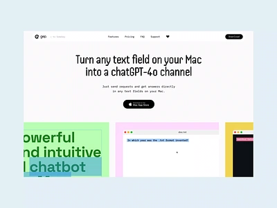 Gepchat. Landing page. ai ai chatbot artificial intelligence chatbot design landing page webdesign website website design website header