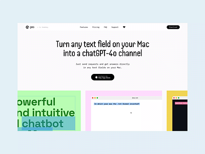 Gepchat. Landing page. ai ai chatbot artificial intelligence chatbot design landing page webdesign website website design website header