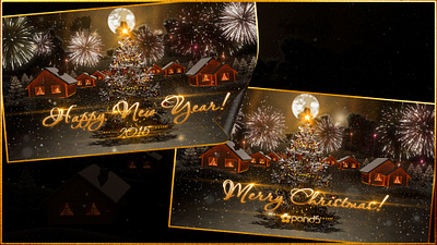 AE Template - Night Christmas christmas cinematic happy new year holiday intro logo marketing new year night presentation winter