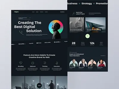 Digiso - Creative Digital Agency agency branding dark digital agency modern modern design redesign ui web web design