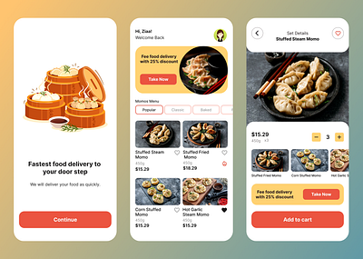 FOOD APP UI appdesign graphic design typography ui uiux