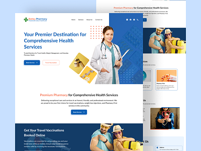 Medical Appointment Website design figma health website landing page landing page design medical appointment medical appointment website medical website pharmacy website ui ui ux design user interface ux vaccination vaccination website web app design web design webdesign website design