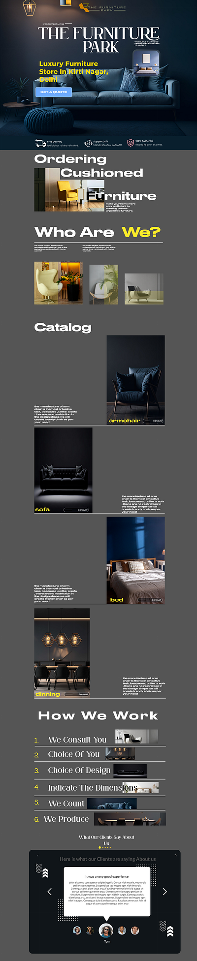 Landing Page For The Furniture Park branding graphic design logo ui