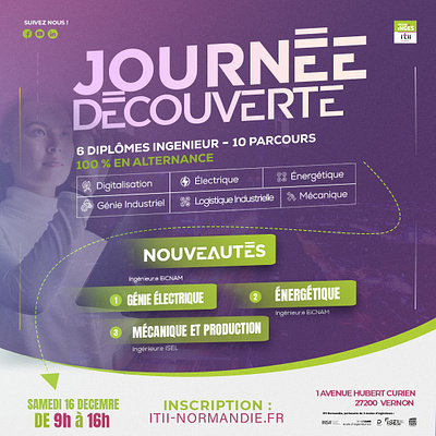 Post et Affiche " Journée Découverte " ITII Normandie