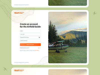 Authorization | The Airfield Guide airfield airfield guide create account dashboard flight app design fly forgot password map monitoring pilot plane plane guide product design raf route sign in site user interface uxui