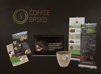 Marketing Collaterals for Coffee Based banners brown coffee flyers graphic design illustrator marketing marketing collateral marketing materials one pager roll up banner
