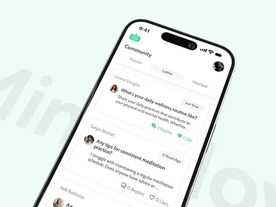 MindGlow - Community animation app mobile app motion graphics ui ux