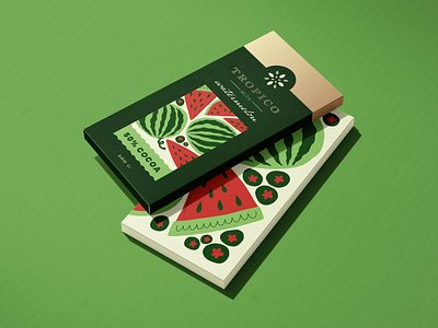 Tropico Chocolate Branding brand branding chocolate design exotic fruit graphic design identity illustration logo mark packaging symbol tropical watermelon