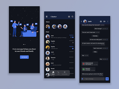 Chatter - Chat App chat app communication designing figma mobile design ui ux