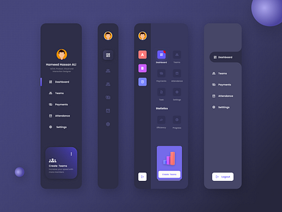 Side Bar Menu design graphic design illustration prototyping ui