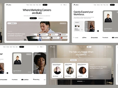 Lattice - HR Management Landing Page applicant career employee employee management hiring homepage hr hr management human resource jobhunter jobseeker landing page product design remote saas startup ui ux web design webdesign