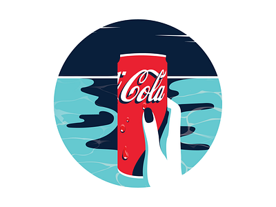 Beach day out - refresh every sip app art beach beach day coca cola coke colour creative design drink graphic design hands icon illustration illustrator shadow soft drink ui ux water