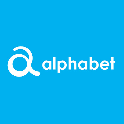 Alphabet a blue branding design logo