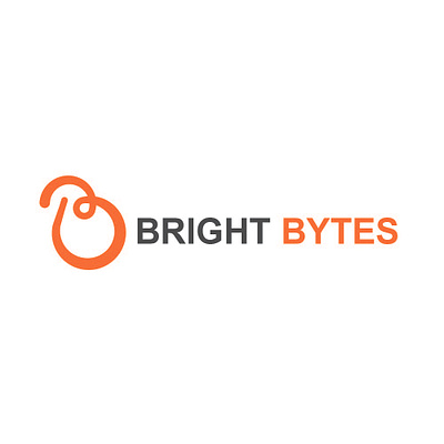 Bright Bytes b branding design logo orange