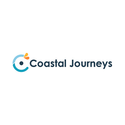 Coastal Journeys blue branding c design logo